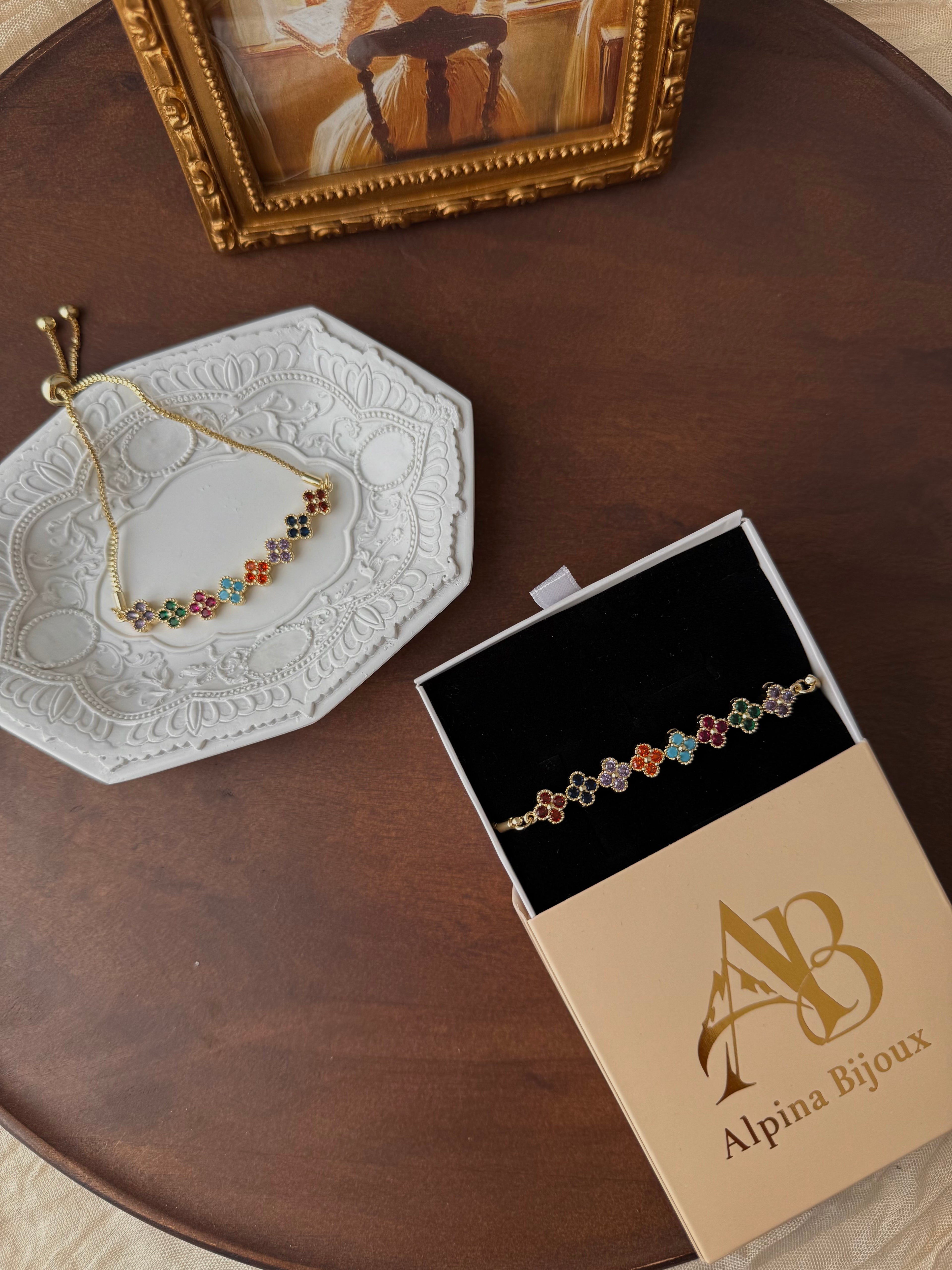 Bracelet Fleur de Trèfle Multicolore