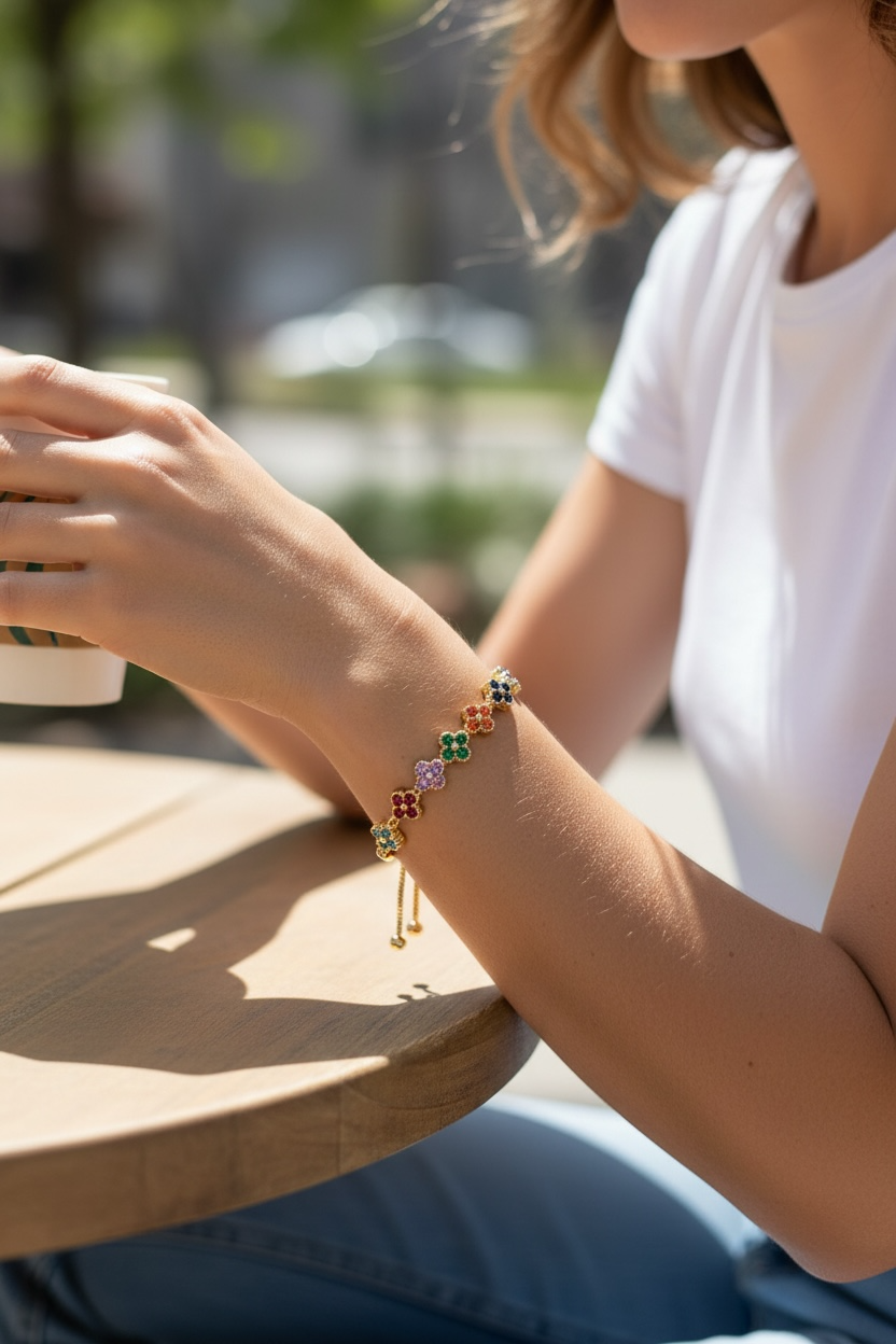Bracelet Fleur de Trèfle Multicolore