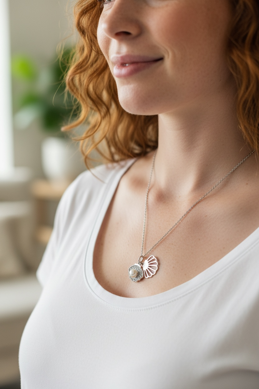 Collier Coquillage Perlé